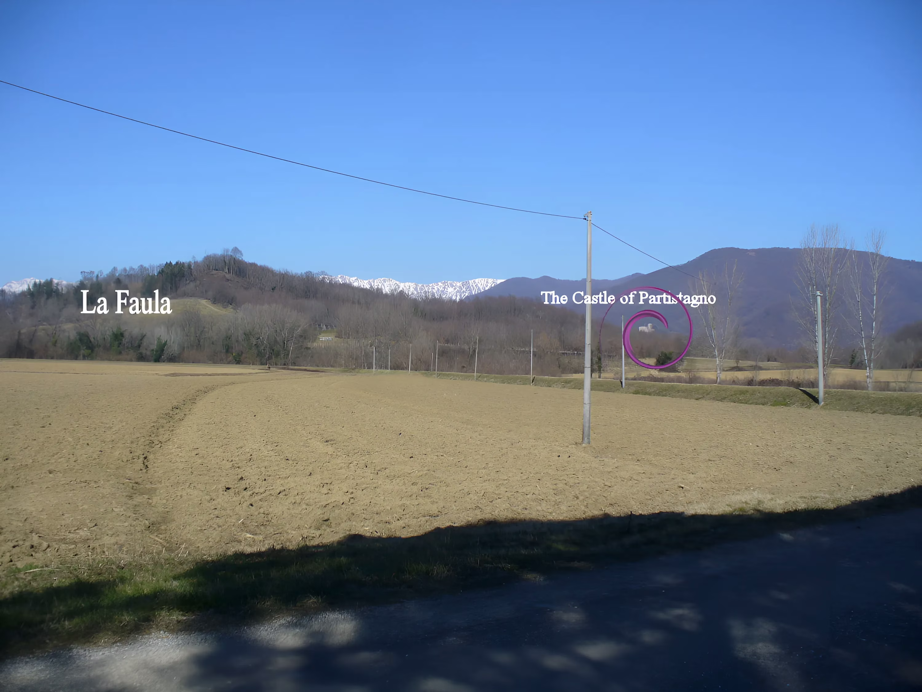 View of La Faula and Partistagno Castel in the Background