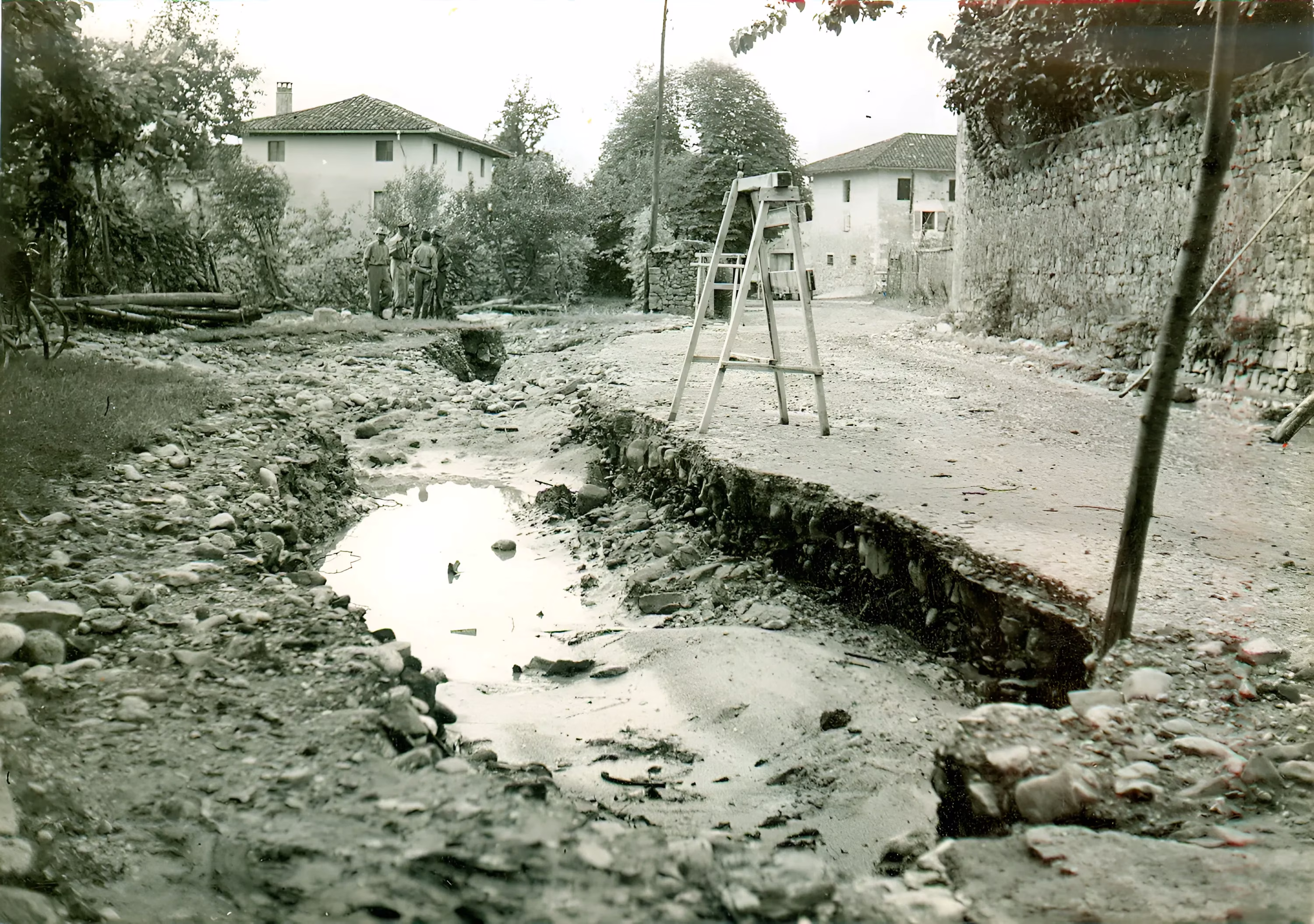 Effects of the Malina Torrent flooding of 1958 on Ravosa, Magredis and agricultural land nr Attimis